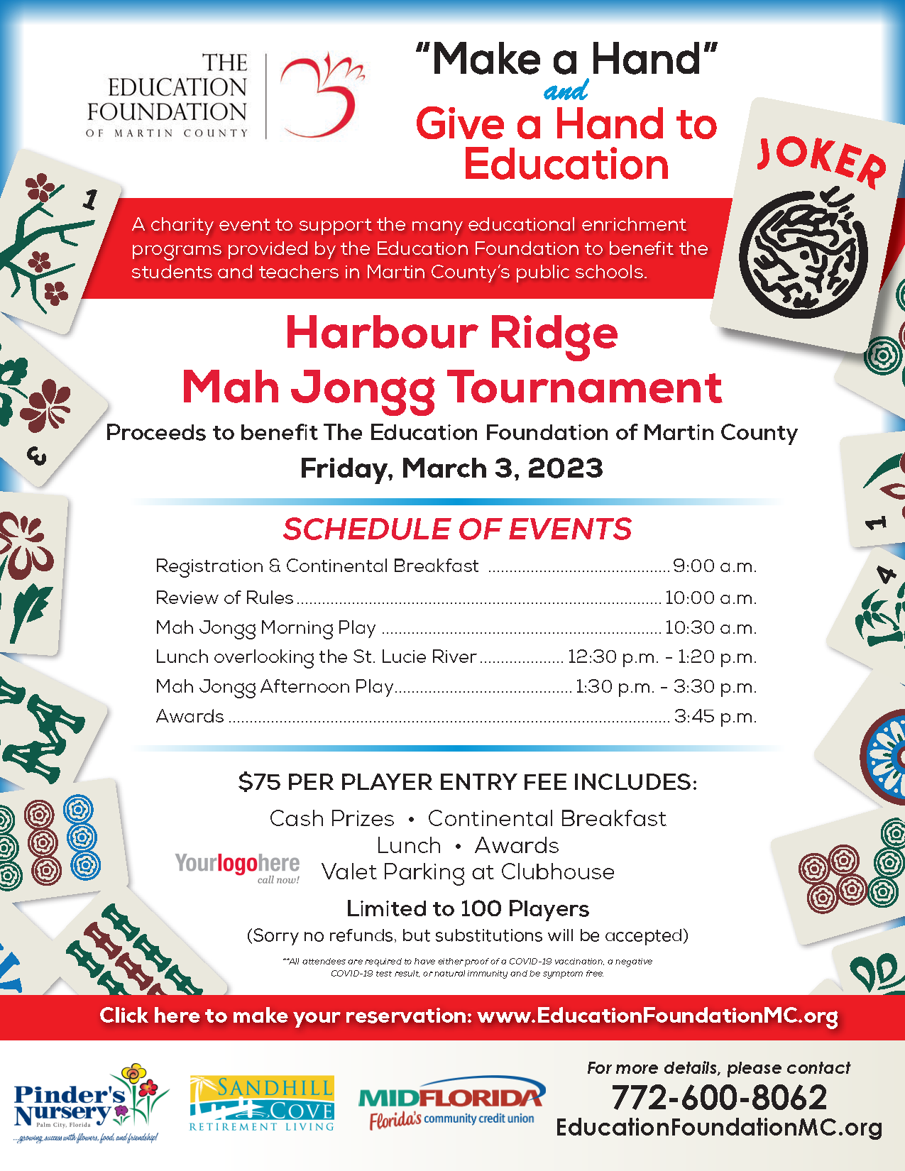 Education Foundation of Martin County EFMC Charity Mah Jongg Tournament